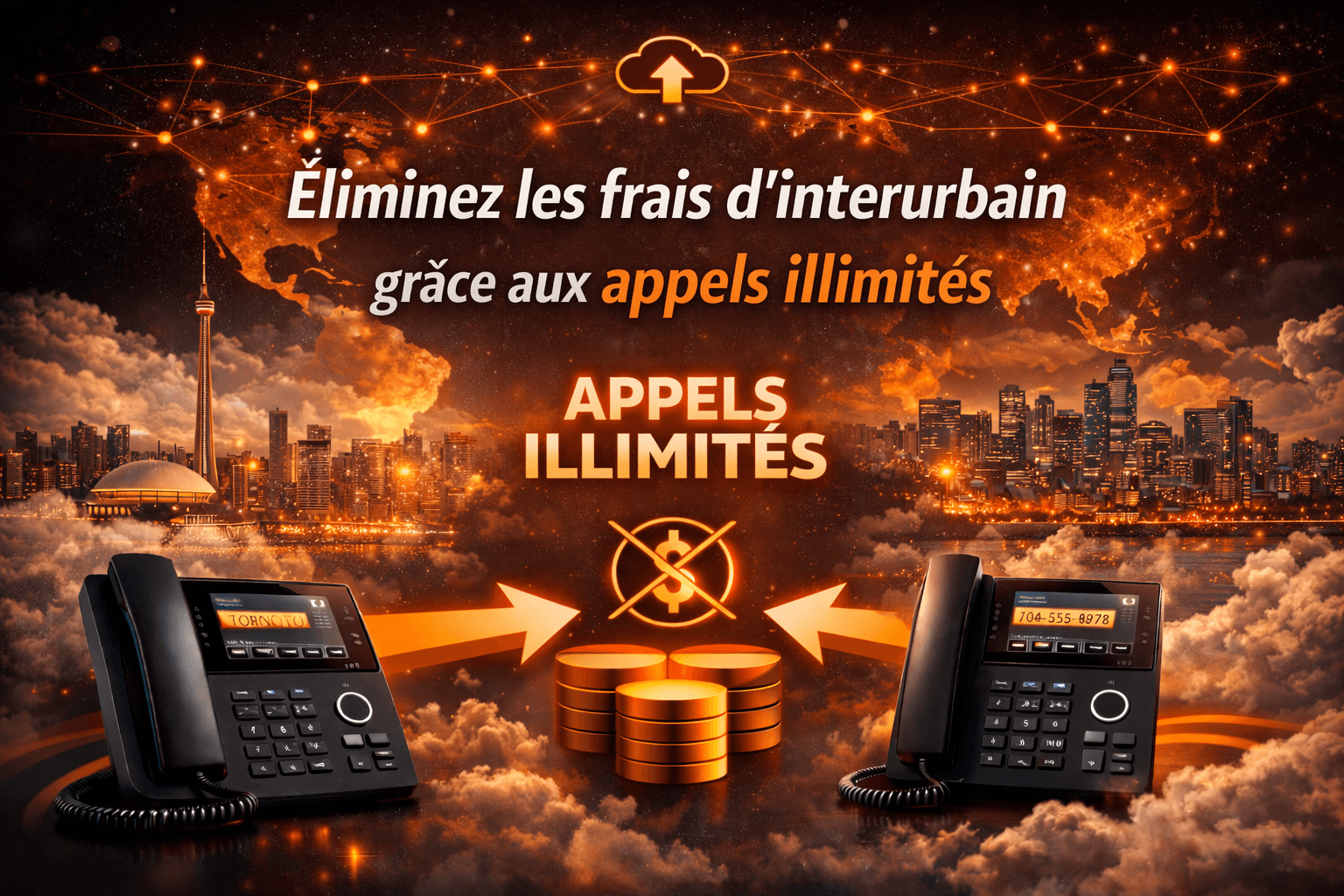 Éliminez les frais d'interurbain grâce aux appels illimités