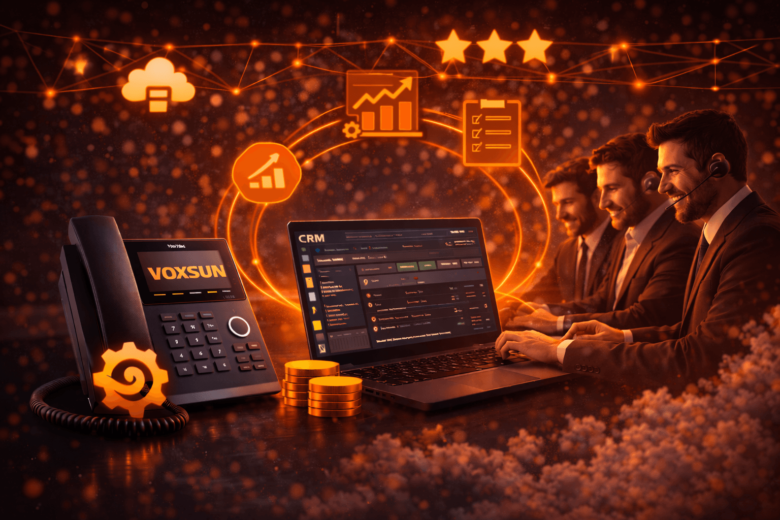 Track and support your sales team’s success with VoxSun’s CRM integration